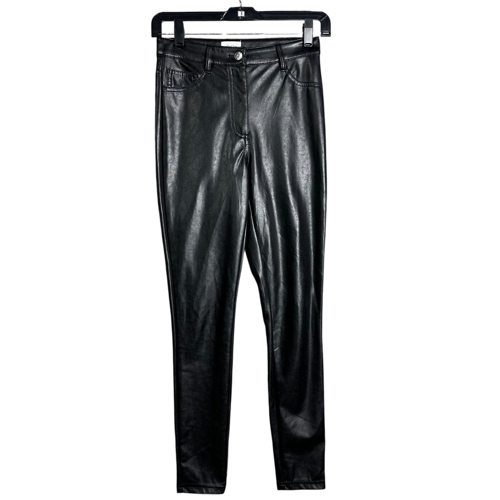 Aritizia Wilfred Free Faux Leather Skinny Pants Black Sz 00 indie grunge jeans